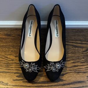 Women Karl Lagerfeld Embellished Low Heels Size 6.5